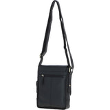 Ashwood Compact Leather Flap Over Bag Black: Q-42