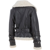 Women's Aviator Biker Jacket Choco/Beige: 2420