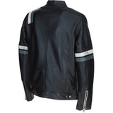 Men's Ashwood Leather Casual Jacket with Contrast Stripes Black: AWM-260