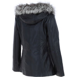 Ashwood Leather Hooded Jacket with Fur Trim Black: J-1948 F