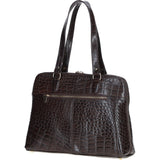 Women’s Large Croc Finish Leather Bag Brown/croc: 22-064/R