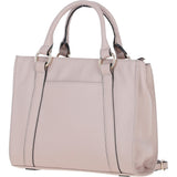 Real Leather Handbag with Adjustable Crossbody Strap Beige: 64867