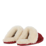 Women's Classic  Suede Sheepskin Slippers Red Velvet: FEN-LADIES SLIPPERS