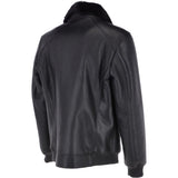 Luxury  Sheepskin Pilot Bomber Jacket With A Mink Collar  Black: MP 41