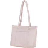 Designer Leather Shoulder Bag with Secure Zip Pocket Blush: Bray