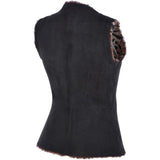 Reversible Suede And Leopard Print Sheepskin Gilet Leo/Brown: KB 709