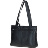 Classic Leather Zipped Shoulder Bag Black: Derry