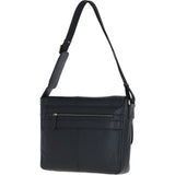 Gabicci Leather Messenger Bag with Crossbody Strap Black: GB-64957