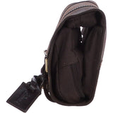 Vintage Oily Hanging Leather Wash Bag Brown: LIAM