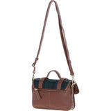 Ashwood Leather & Harris Tweed® Cloth Small Satchel Bag with Twist Lock Tan/Watch: TW-33-04-TW