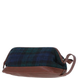 Ashwood Leather & Harris Tweed® Cloth Unisex Washbag Tan/Watch: TW-40-04-TW