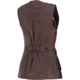 Ashwood Women's Country Tailored Buttoned Gilet with Leather Trim Brown/Red/Green: TW-704-07-BR