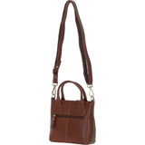 Ashwood Leather & Tweed Handbag with Removable Crossbody Strap Tan/Green Check: TW-21-010-TGNH