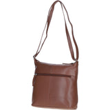 Practical Extending Pocket Leather Shoulder Bag Cognac: Donegal