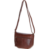 Leather Flap-Over Crossbody Bag Cognac: Violet