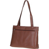 Classic Leather Zipped Shoulder Bag Cognac: Derry