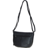 Leather Flap Shoulder Bag Black: Limerick