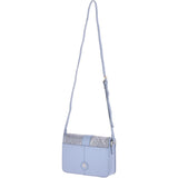 Mini Cross Body Bag With Snake Print Cornflower Blue  -  62242