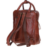 Compact Leather Backpack with Front Zip Pockets Bridge: TL-006