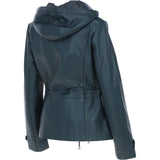 Luxurious Ashwood Leather Jacket with Hood Navy: Anne