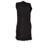 3/4 Length Toscana Suede Leather Gilet Black : Gerel