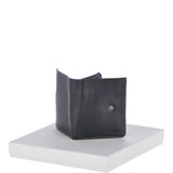 Cow Waxy Leather Classic 6 Card,ID, Coins &  Bill-Fold Tab Wallet Black : 1553