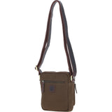Fenland Canvas & Leather Crossbody Bag Brandy/green: FEN-751