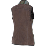 Ashwood Women's Country Tweed Check Waistcoat with Leather Trim Brown/Macleod: TW-702-01-BM