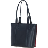 Ashwood Leather & Harris Tweed® Cloth Genuine Leather Shoulder Bag Navy/Pink: TW-23-06-NP