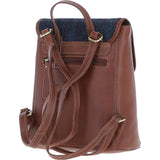 Ashwood Leather & Harris Tweed® Cloth Compact Backpack Tan/Navy: TW-65-11-TN