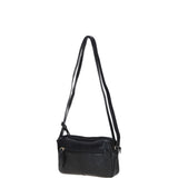 Leather Crossbody Bag with Adjustable Strap Black: Audrey