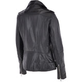 Leather Biker Jacket Black: RUTH