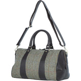 Ashwood Leather & Harris Tweed® Cloth Doctor Holdall Brown/Green: TW-46-09-BG