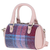Ashwood Leather & Harris Tweed® Cloth X-Small Barrel Bag Baby-Pink/Pink: TW-60-15-BP