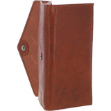 Women's Vintage Wash Large 12 Card Leather  Purse Tan : G-43