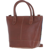Ashwood Leather & Harris Tweed® Cloth Large Grab Bag  Tan/Purple: TW-64-13-TP
