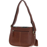 Elegant Ashwood Leather & Harris Tweed® Cloth Crossbody Bag Tan/Green/Red: TW-27-08-TR