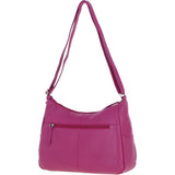 Leather Shoulder Bag with Zip & Magnetic Pocket Berry: Meath