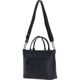 Versatile Ashwood Leather & Harris Tweed® Cloth Shoulder Bag Navy/Pink: TW-22-06-NP