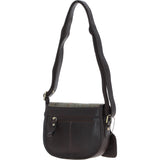 Ashwood Leather & Harris Tweed® Cloth Saddle Bag Brown/Green: TW-26-09-BG