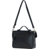 Elegance Satchel Leather Hangbag Black: M-89