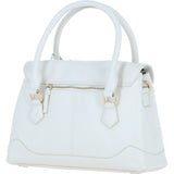 Premium Leather Shoulder Bag with Detachable Crossbody Strap White: Y-56