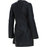 Ladies 3/4 Side Zip Leather Jacket Black: Aroma