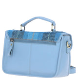 Ashwood Leather & Harris Tweed® Cloth Satchel Bag Baby-blue/Blue: TW-68-19-BB