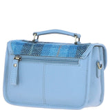 Ashwood Leather & Harris Tweed® Cloth Small Satchel Bag Baby-blue/Blue: TW-67-19-BB
