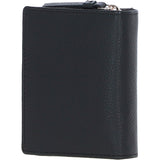 Ashwood Leather RFID Secure Wallet/Purse with Zip and Stud Closure Black: X-30