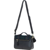 Ashwood Leather & Harris Tweed® Cloth Small Satchel Bag with Twist Lock Black/Watch: TW-33-03-BW