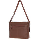 Gabicci Leather Messenger Bag with Crossbody Strap Tan: GB-64957