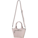 Leather Shoulder Bag with Detachable Crossbody Strap Beige: 64739