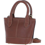 Ashwood Leather & Harris Tweed® Cloth Small Grab Bag Tan/Navy: TW-63-11-TN